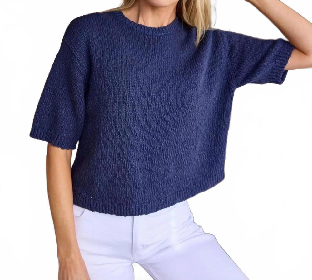 NEW STITCHES & STRIPES lucky textured sweater in navy